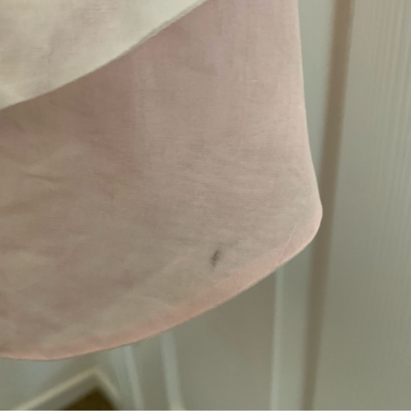 Vintage Pink and White Organza Scalloped Apron with Rose Motif - Picture 5 of 11